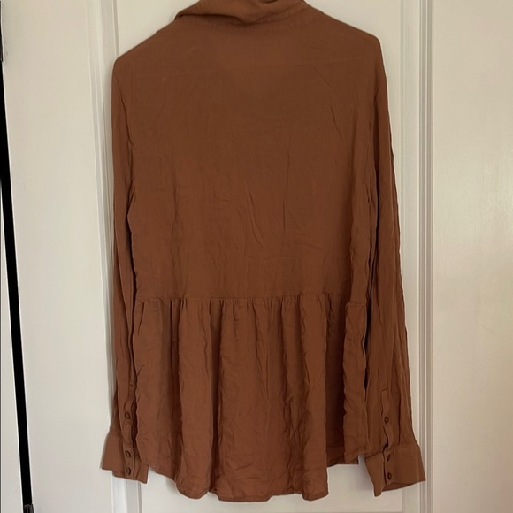 Rust Ruffle Button-Up Shirt - Picture 5 of 5